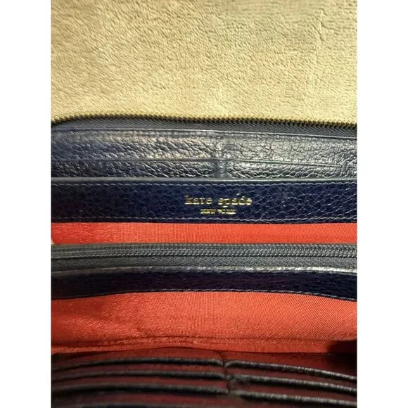 Kate‎ Spade Neda Thompson Street Noel Navy Zip Around Wallet - Picture 8 of 10